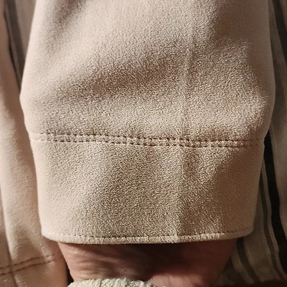 White House Black Market light pink faux suede double breast jacket - Picture 8 of 10